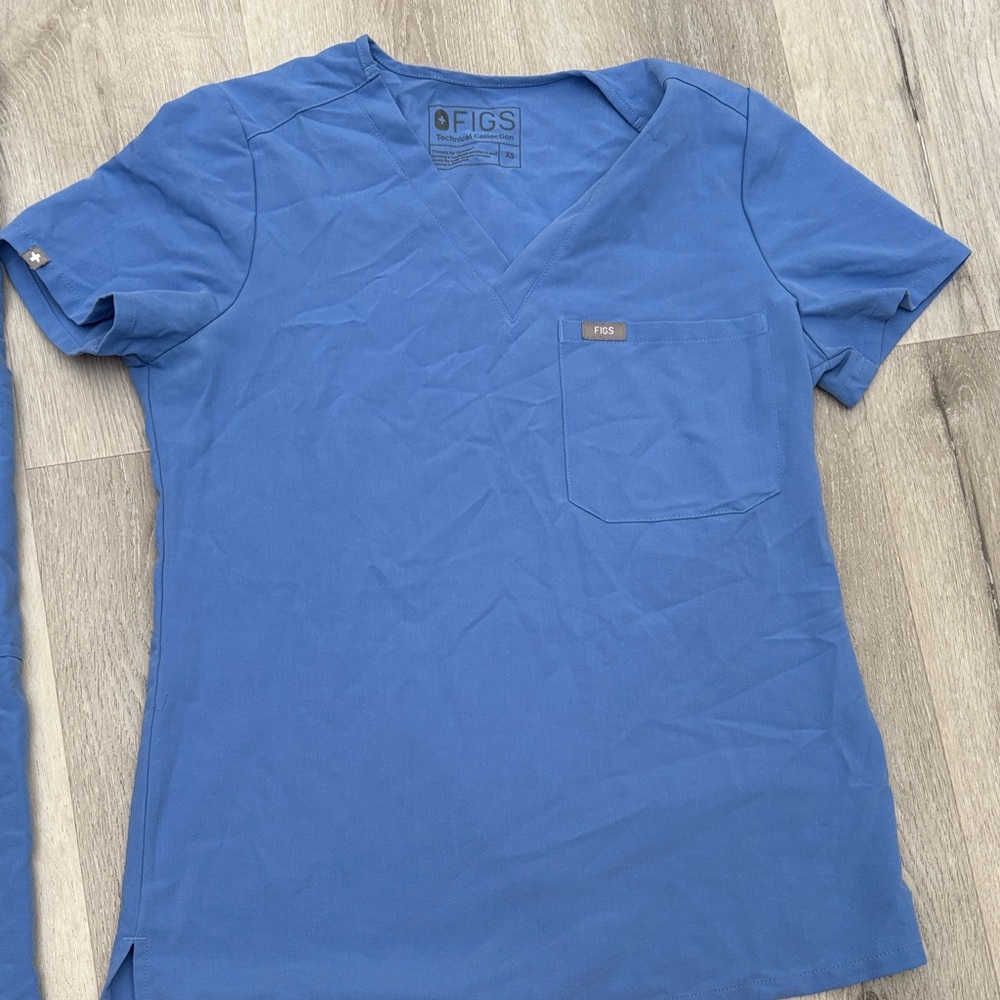 Figs Royal Blue V-Neck Scrub Top